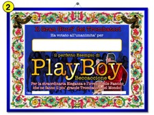 Diploma "playboy" con gancetto